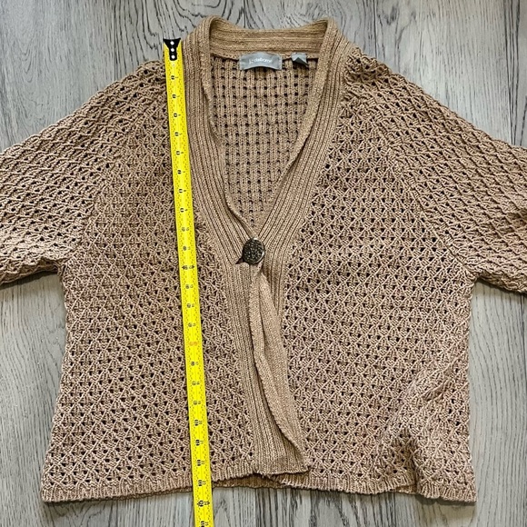 Liz Claiborne Beige Cardigan Lightweight With Gold Button Detail Size XLarge - Picture 10 of 10